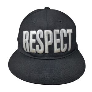 Respect Snapback Hat Black OSFA Adjustable Embroidered New League 6 Panel